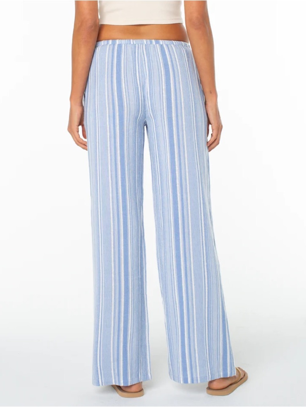 Roxy Iyla Pant 2 Light Blue & White Striped Wide-Leg Pants